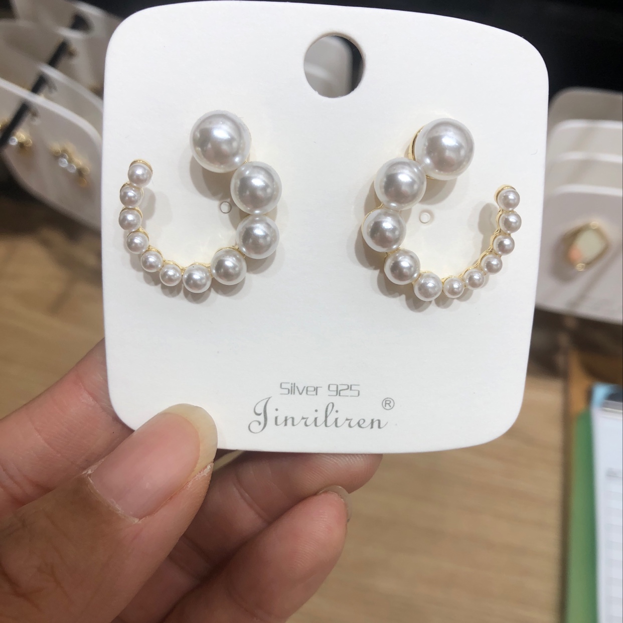 Today beauty jewelry wholesale earrings pearl 925 silver needle pendant