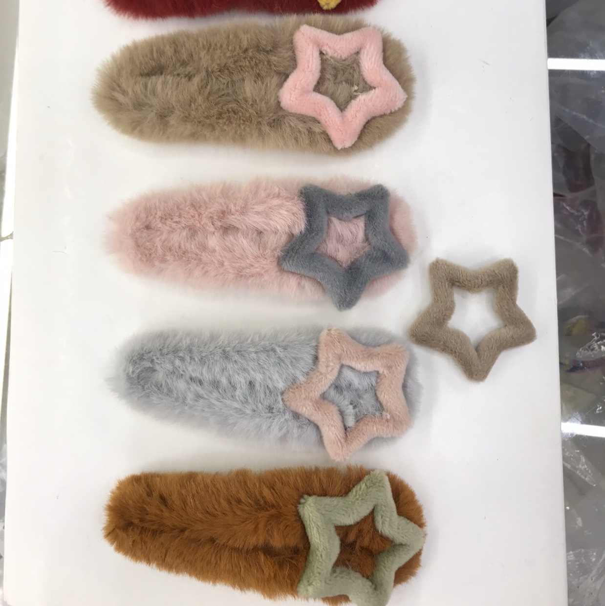 五角星毛毛发卡