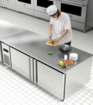 [Freezing] Yindu Workbench, milk tea shop equipment, water bar, commercial flat cold preservation operation table, kitchen freezer