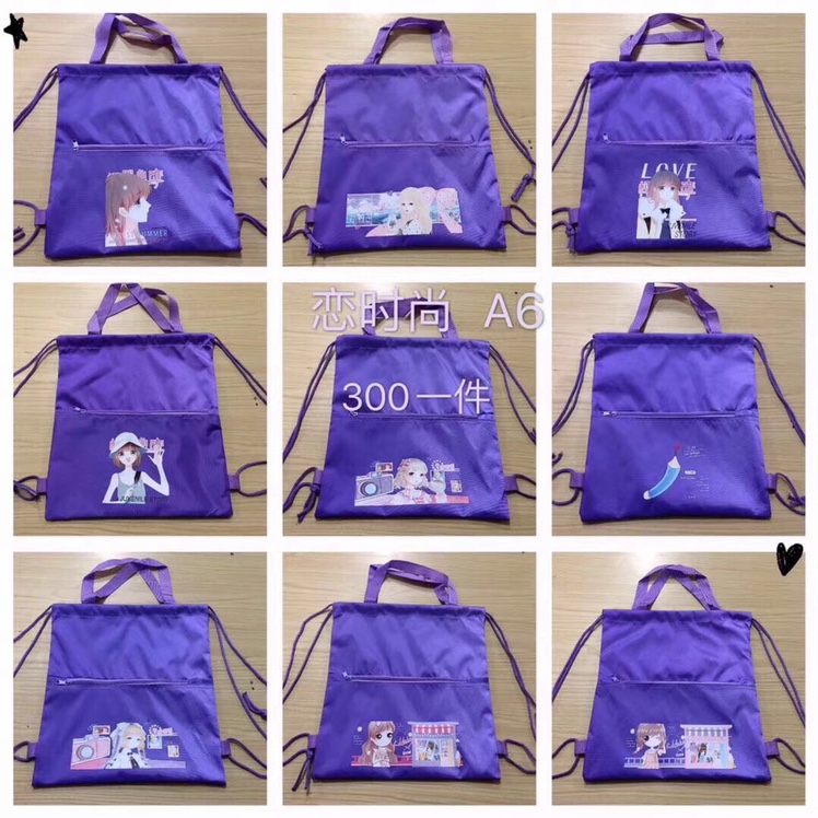 Love Fashion A6 Cartoon Backpack Spring And Summer Travel Essential External Zipper Can Be Bunched Mouth Convenient And Practical Specification drawing