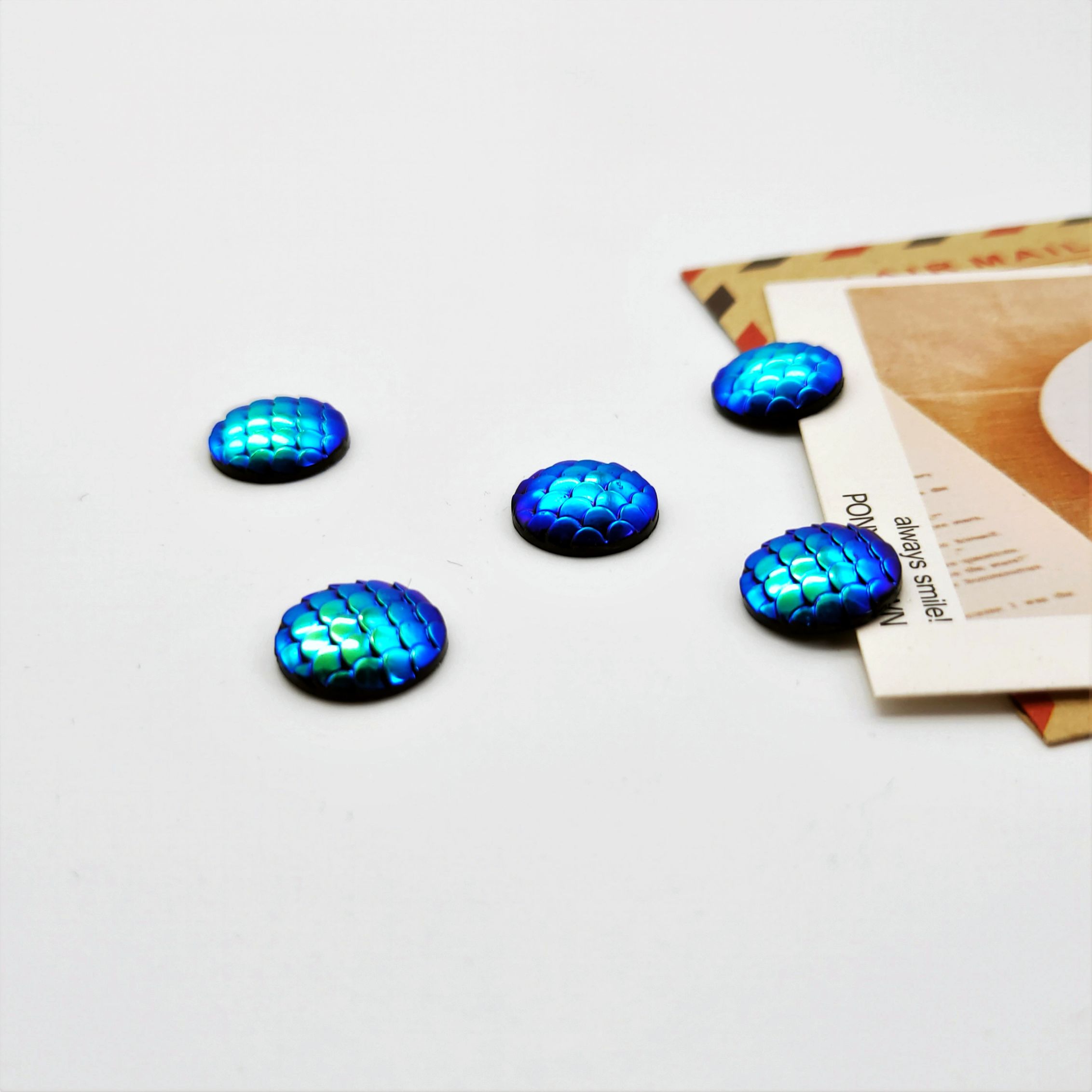 Resin round fish scale 12mm ring face, handcrafted diy hairpins, earrings, accessories, Hanfu accessories Item Picture