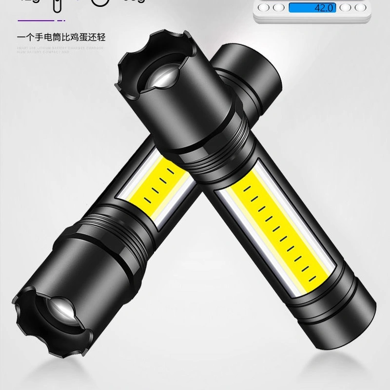 Led Flashlight Usb Rechargeable Mini Portable Ultra Bright Pocket Small Home Long-Range Outdoor Lighting
