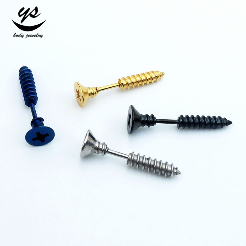 新款时尚OL不锈钢螺丝耳钉 厂家直销316L螺丝耳钉耳环耳饰品批发详情图6