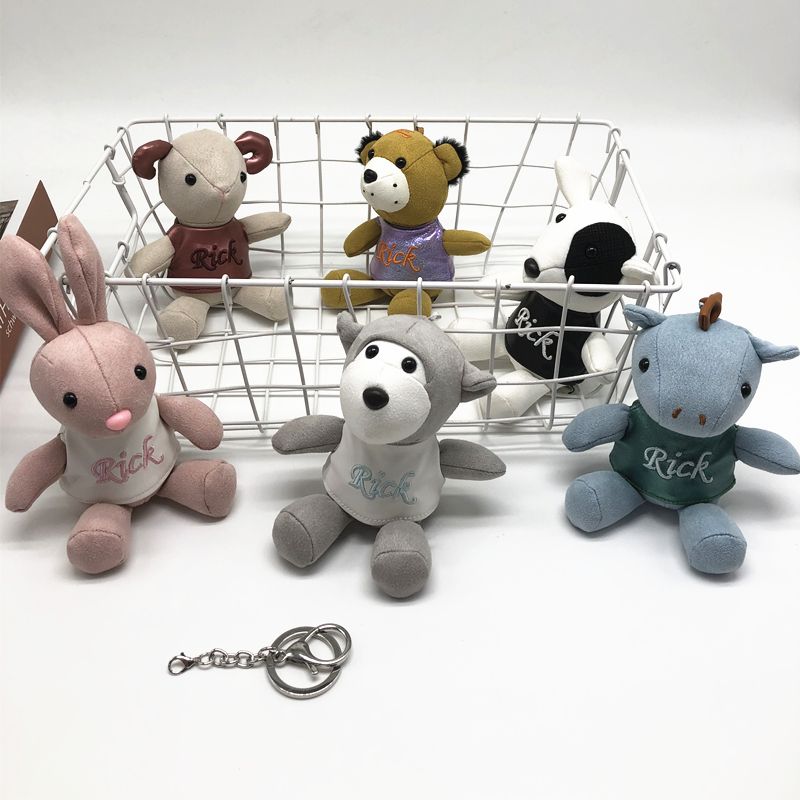 Rick series animal plush toy key Chain Calf little rabbit pendant fine doll supply