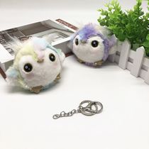 New super soft short plush cute ball owl plush toy key chain boutique doll supply