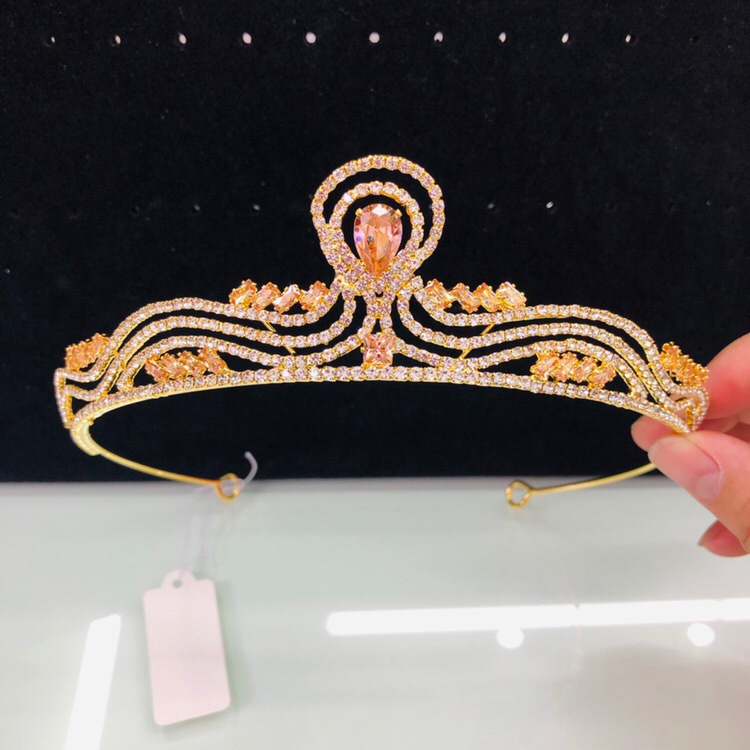 Bride wedding zircon elegant princess crown South Korean tall fashion trend crown bride crown zircon diamond bridesmaid crown headband shooting wedding dress wedding ornaments bride crown