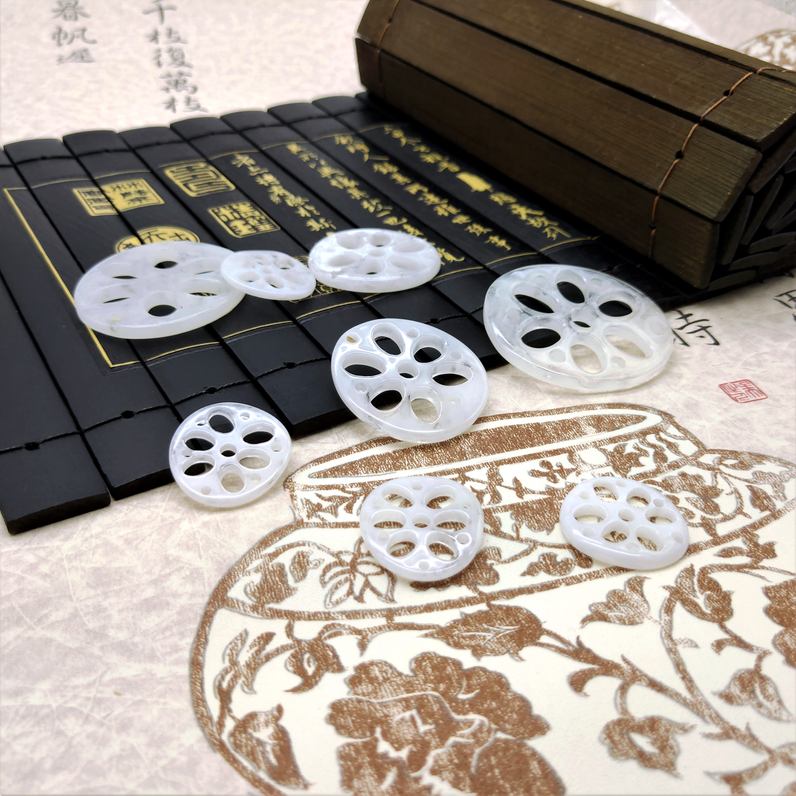 Best-selling resin imitation ivory fruit car pendant accessory, the same style of tassel lotus root slices DIY pendant material as "Chen Qing Ling" detail image 5