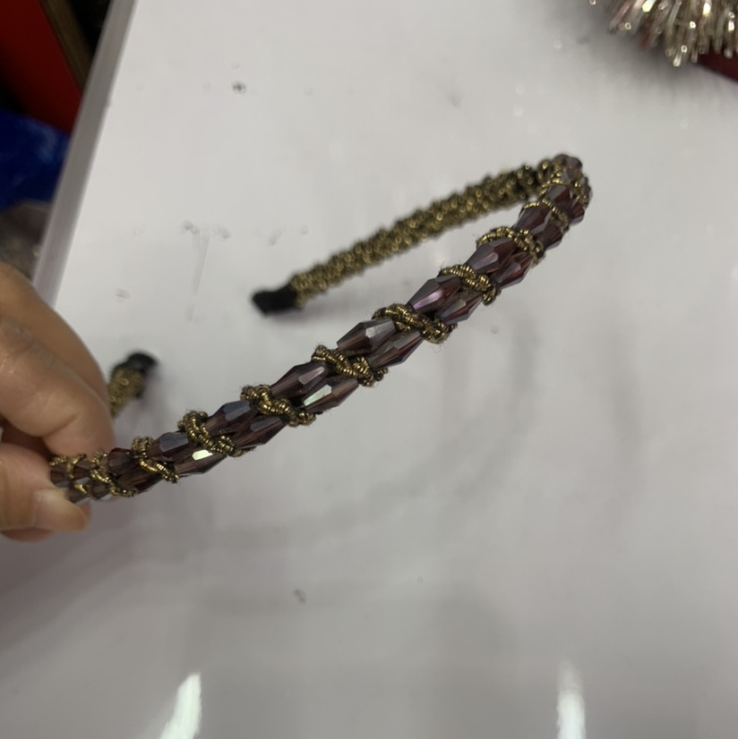 Doble fila de cabeza de cristal hebilla tendencia de la moda versátil Señora Simple tocados aro de pelo venus adornos