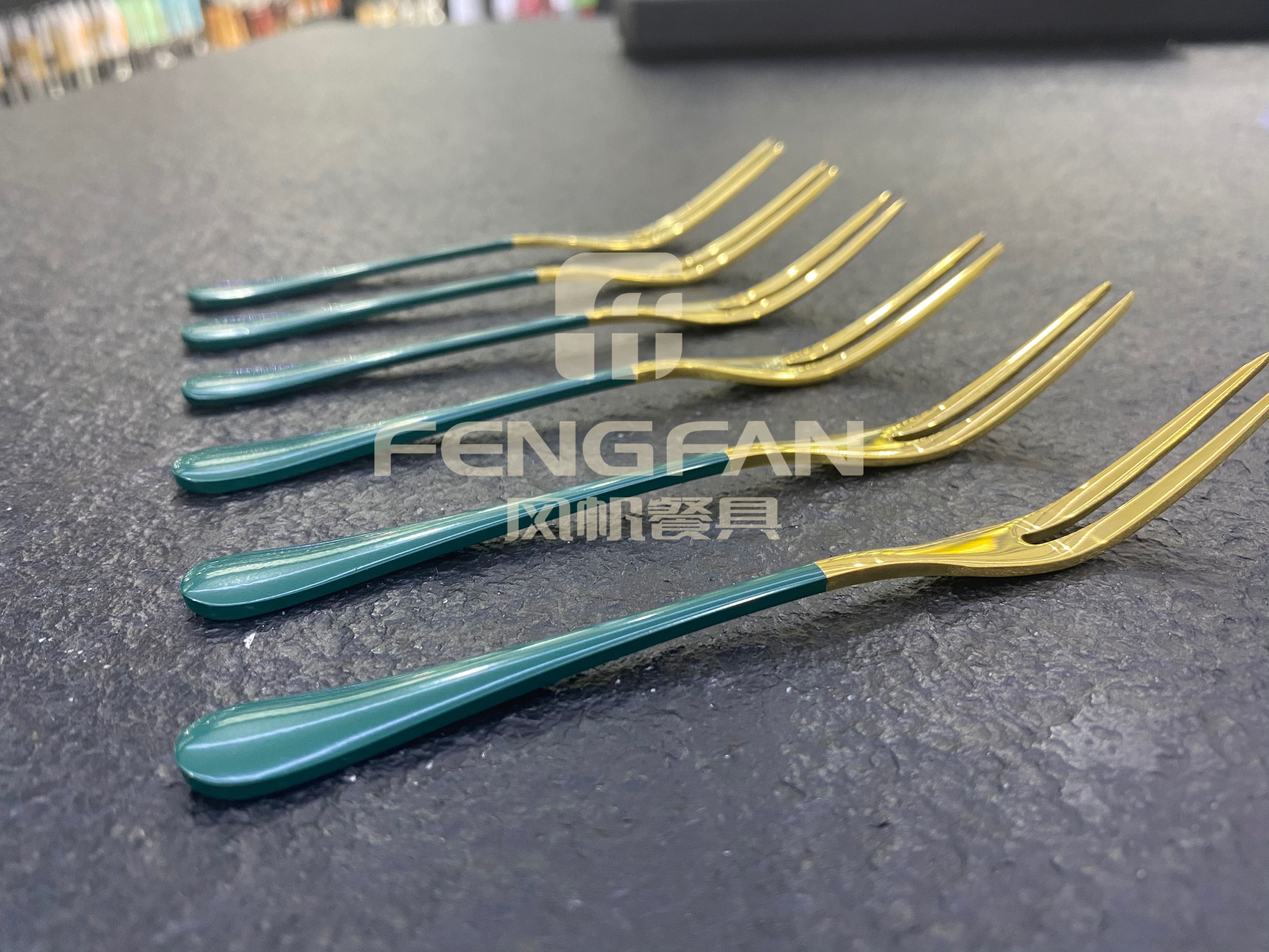 304 stainless steel plated spray paint color fruit fork thumbnail
