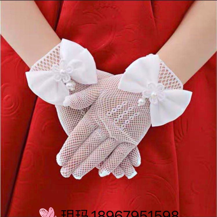 蕾丝手套性感花边新娘婚礼短款透气骑行遮阳防晒手套厂家直销白底实物图