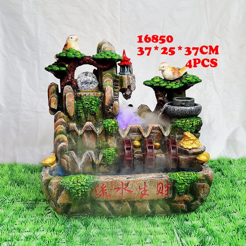 16850假山工艺品流水喷泉树脂摆件创意树脂工艺家居装饰品送礼佳品