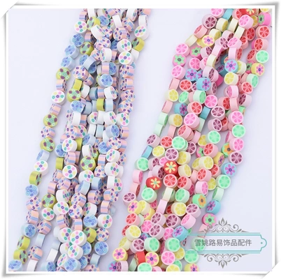 Accessories, soft pottery circle slice design and color, bracelet, necklace custom thumbnail