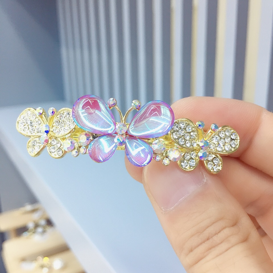 发夹后脑勺发卡顶夹蝴蝶结夹盘发夹水晶女卡子水钻头饰韩国成人发饰详情6