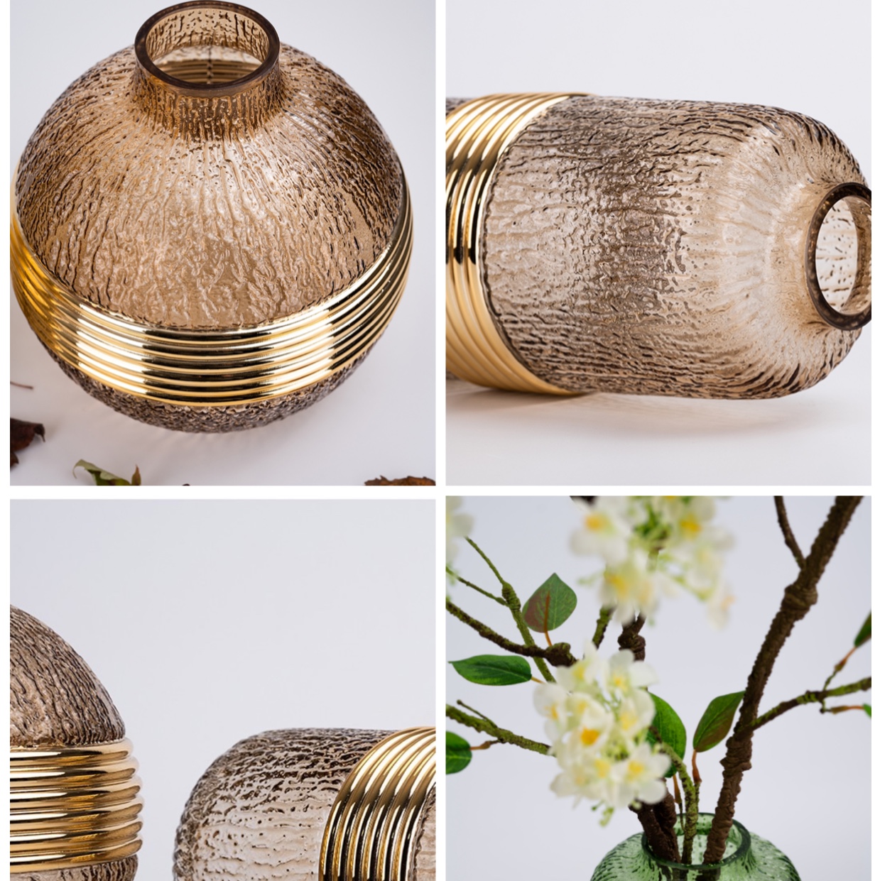 Ins-style Nordic minimalist glass vases, gilded vases, indoor decorative items in stock for wholesale undefined