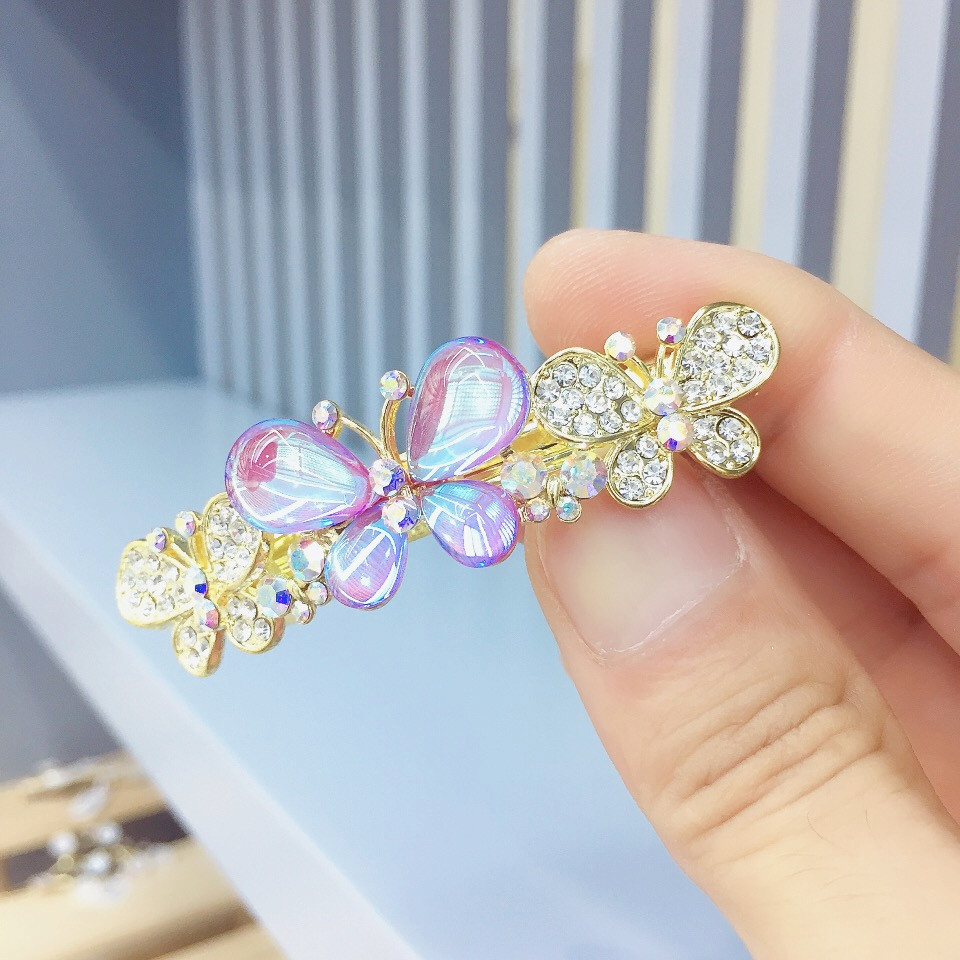 发夹后脑勺发卡顶夹蝴蝶结夹盘发夹水晶女卡子水钻头饰韩国成人发饰详情4