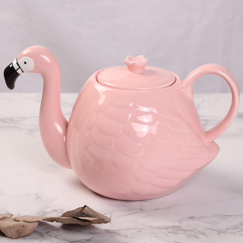 New creative Flamingo series ceramic cup set European style hot home scented tea coffee cup kettle saucer teapot thumbnail
