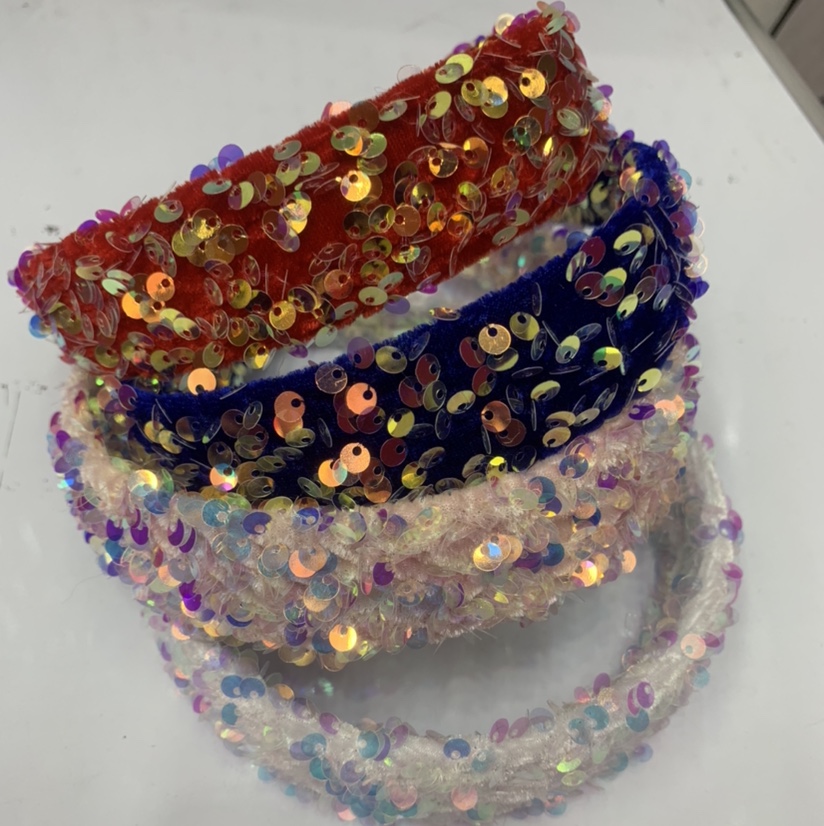 Hebilla de cabeza de lentejuelas tendencia de la moda versátil mujer simple tocado hoop pelo adornos venus