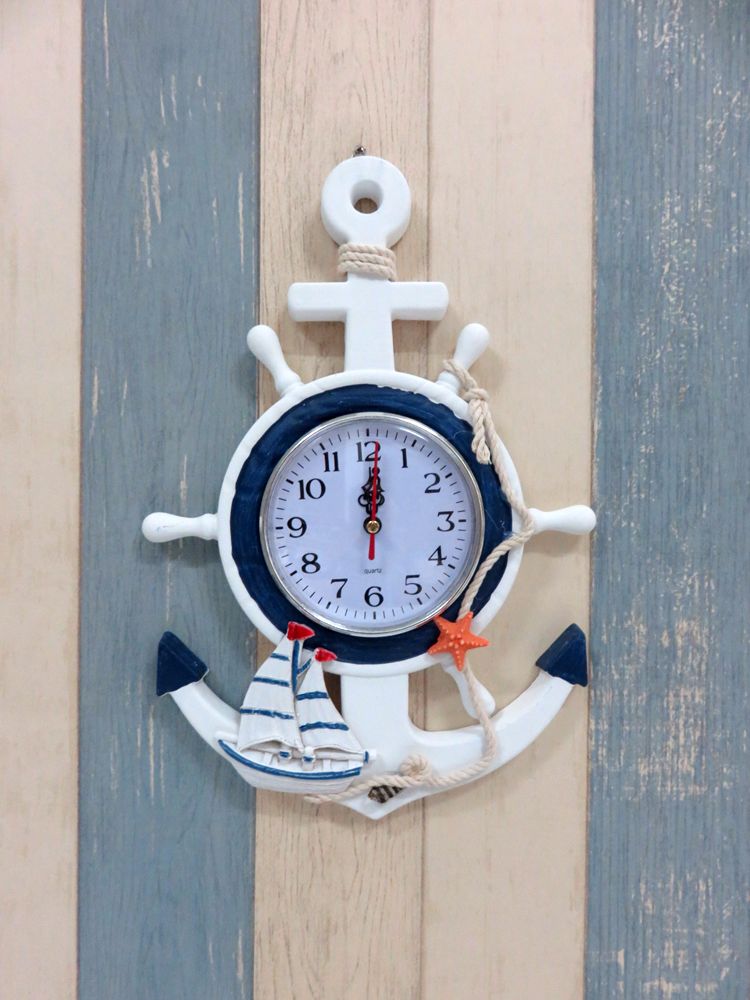 Iron anchor wall clock