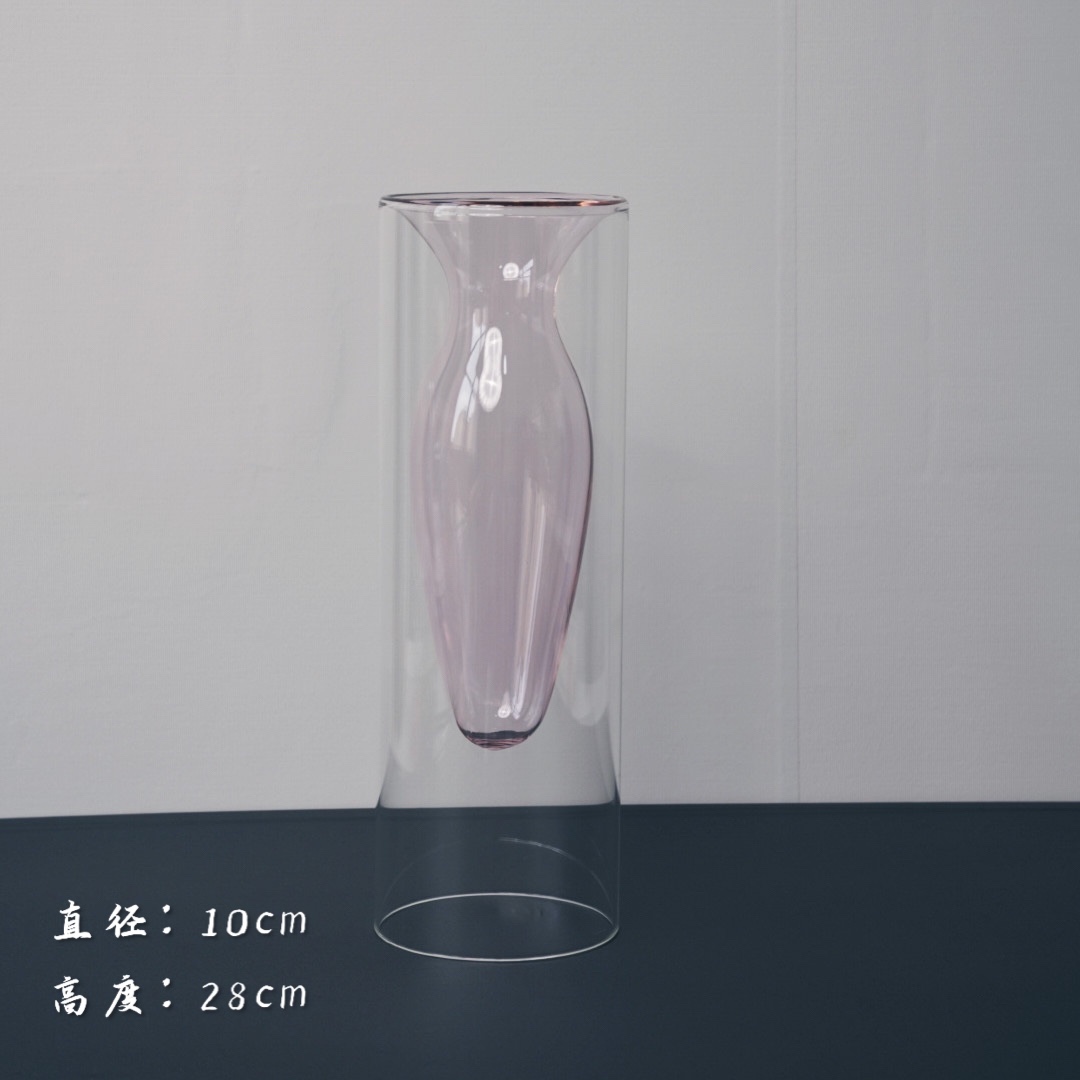 A Nordic-style colored high borosilicate transparent glass vase for flower arrangement and home decoration undefined