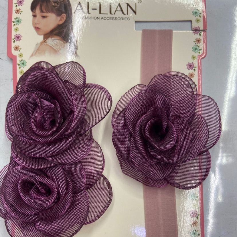 Korean version of children's net flower clip hair band thumbnail