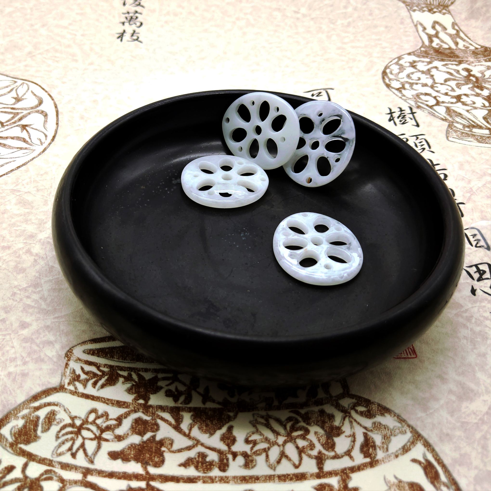 Best-selling resin imitation ivory fruit car pendant accessory, the same style of tassel lotus root slices DIY pendant material as "Chen Qing Ling" details Picture