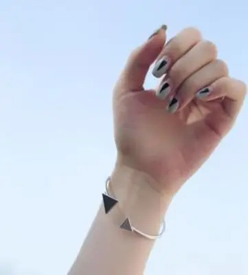 Fashionable punk-style round bracelet and ancient simple triangular opening bracelet thumbnail