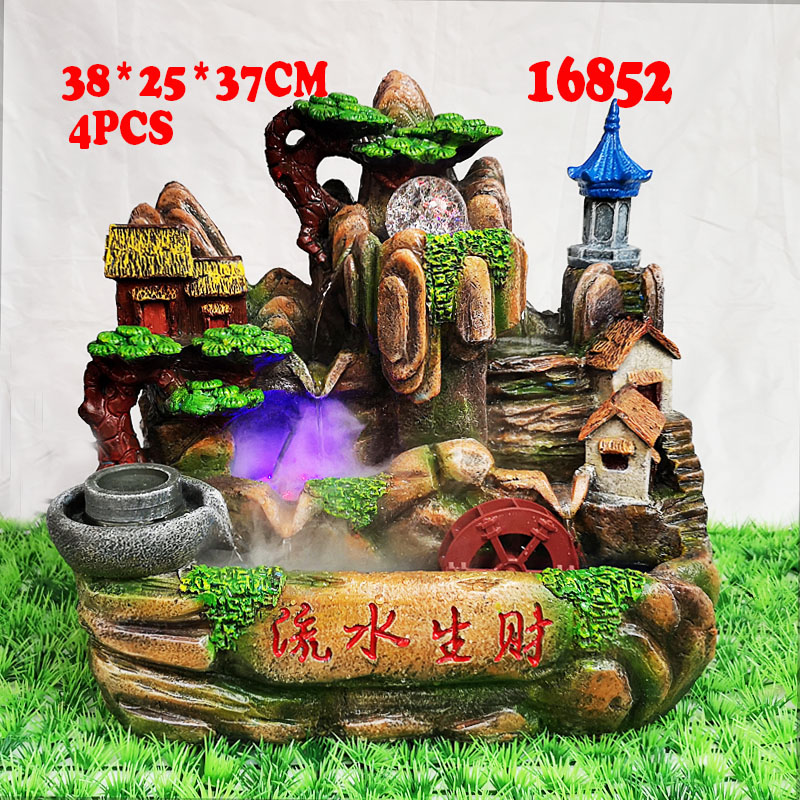 18835假山工艺品流水喷泉风水轮树脂摆件创意树脂工艺家居装饰品详情图13
