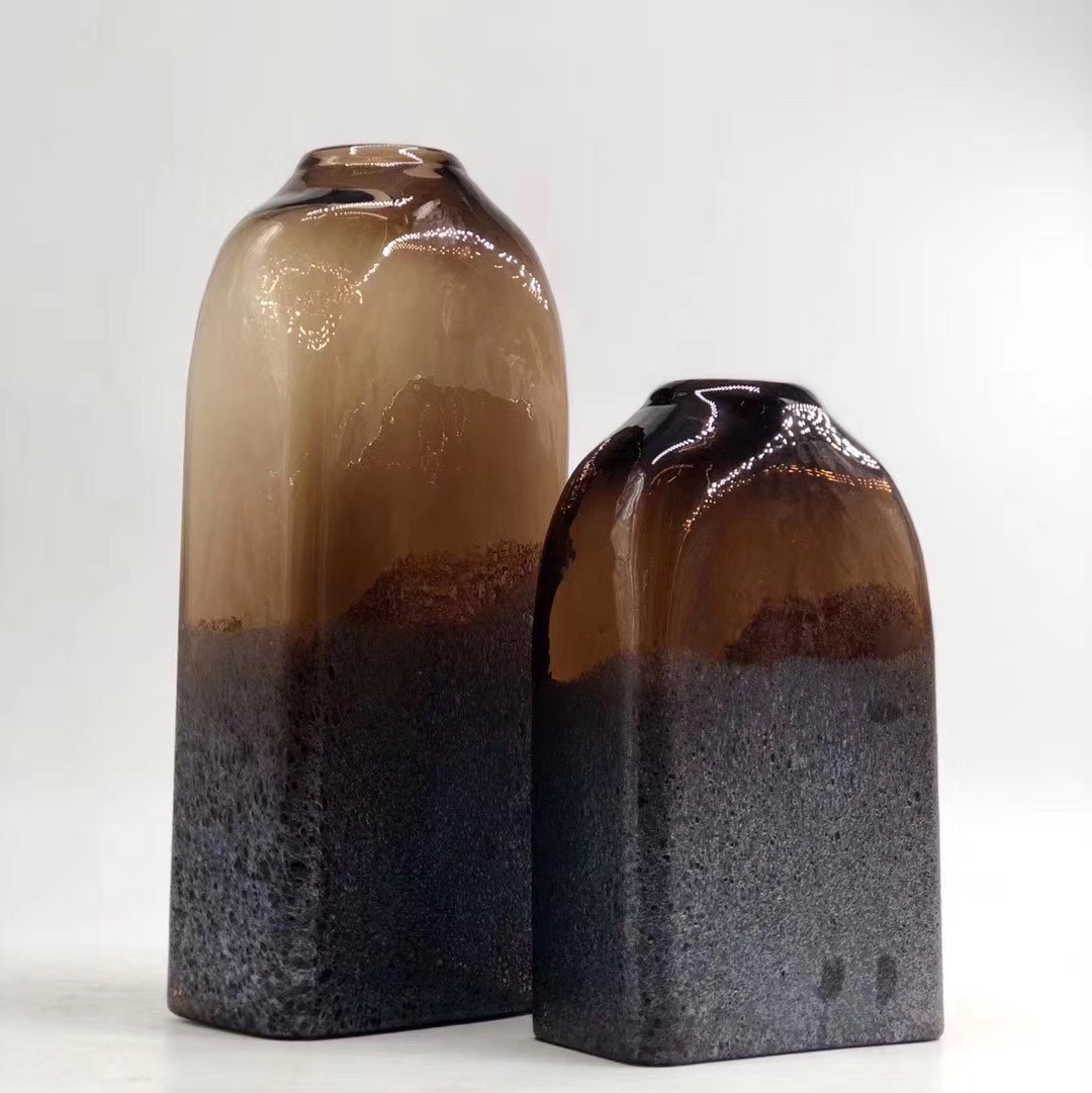 Nordic-style transparent glass craft vases, living room, bedroom, entrance hall flower arrangements, preserved flowers, dried flowers, decorative glass bottles details Picture