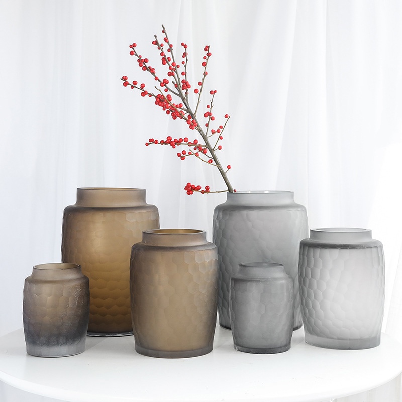 Nordic style polished honeycomb glass vases, creative flower arrangements for living rooms and dining tables, wholesale from the manufacturer Specification image