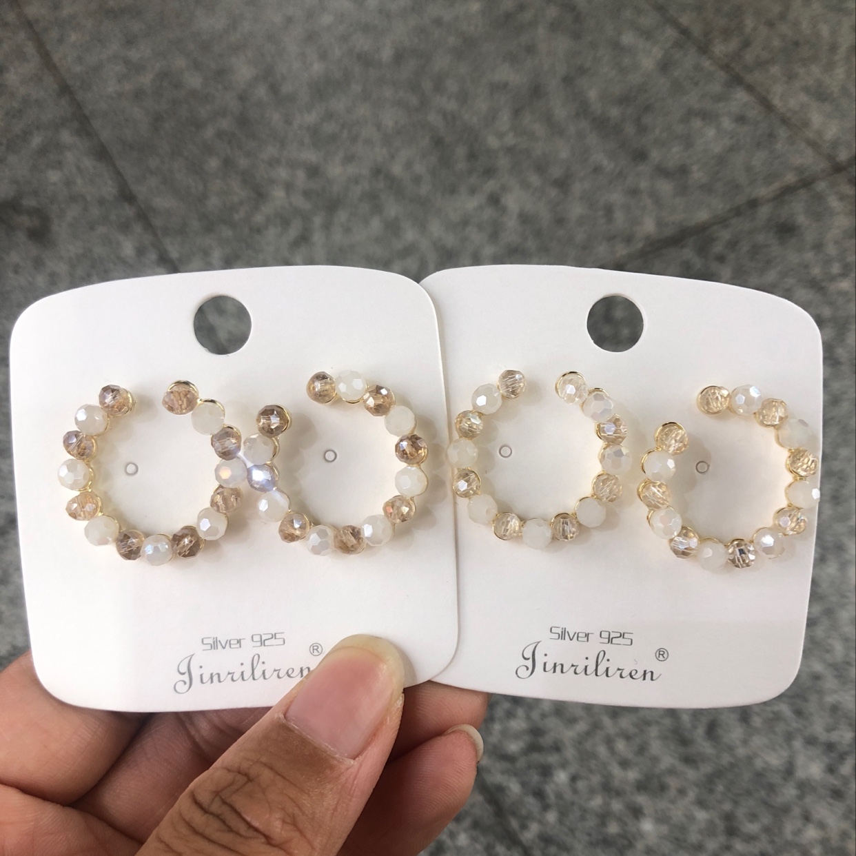 Today's fashionable and trendy ear stud metal Korean-style crystal jewelry