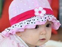 新款春秋 女童宝宝盆帽 儿童帽子 遮阳帽 渔夫帽 爱心点点太阳帽