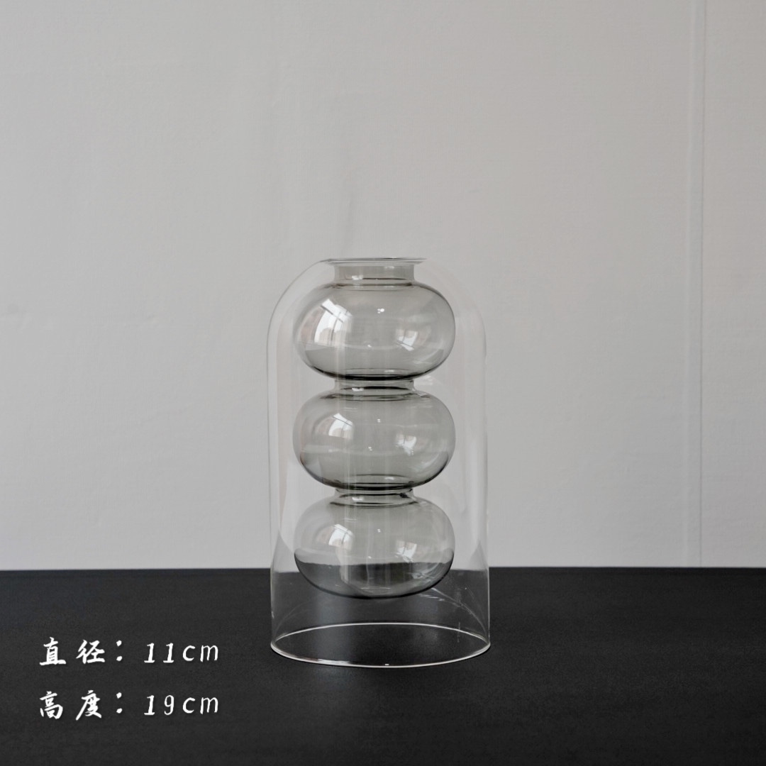A Nordic-style colored high borosilicate transparent glass vase for flower arrangement and home decoration Specification image