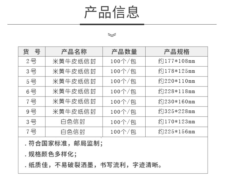 信封信纸200个装工资袋7号邮局标准增值税专用信封详情图6