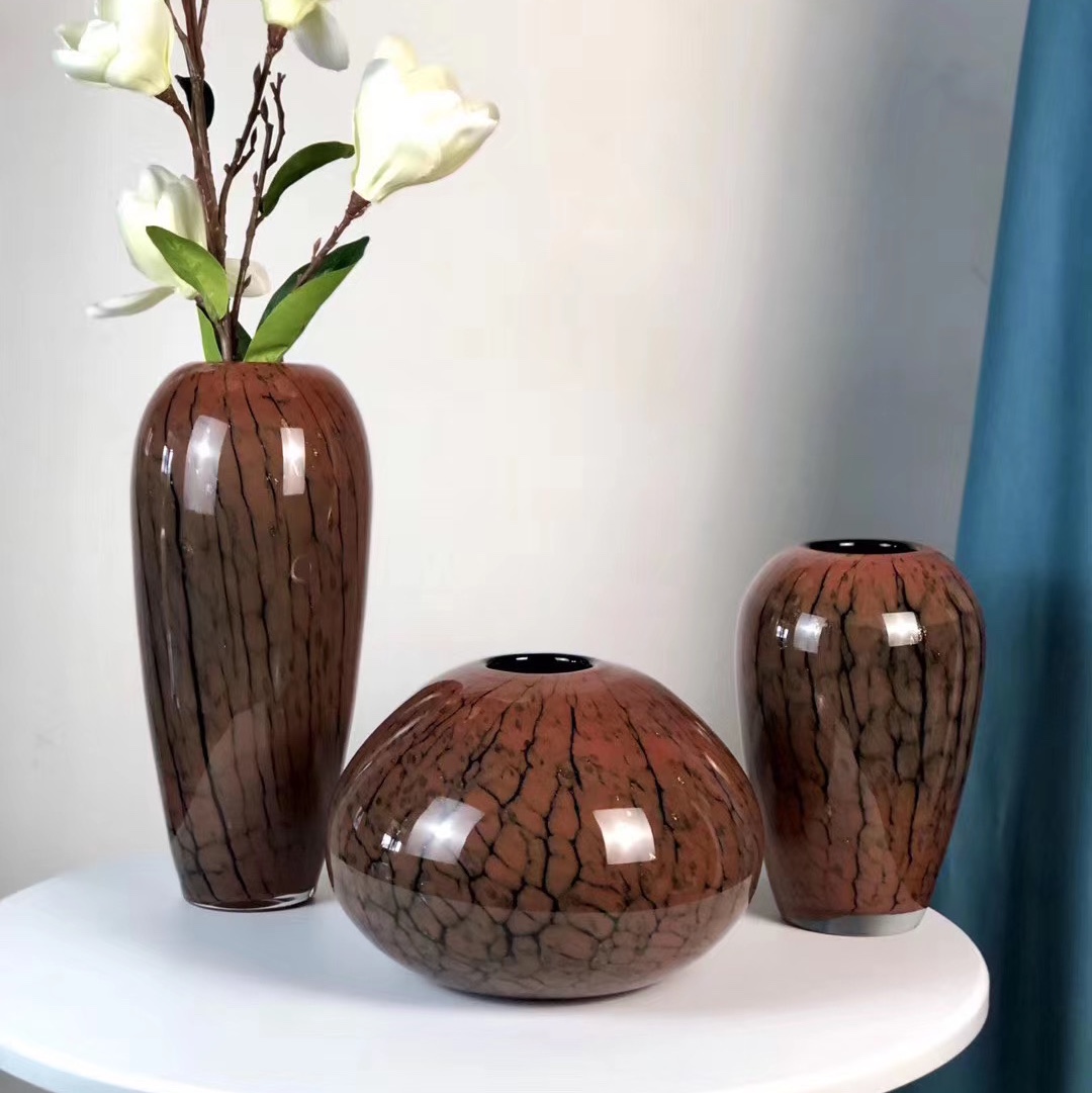 Light luxury straight-tube glass craft vase, simple and modern home soft decoration, transparent glass bottle flower arrangement piece