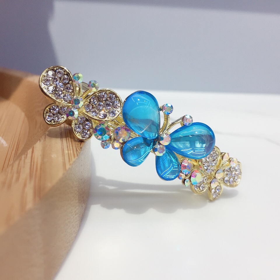 发夹后脑勺发卡顶夹蝴蝶结夹盘发夹水晶女卡子水钻头饰韩国成人发饰详情2