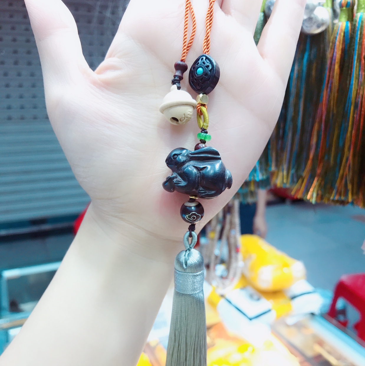 Ebony zodiac rabbit pendant bag