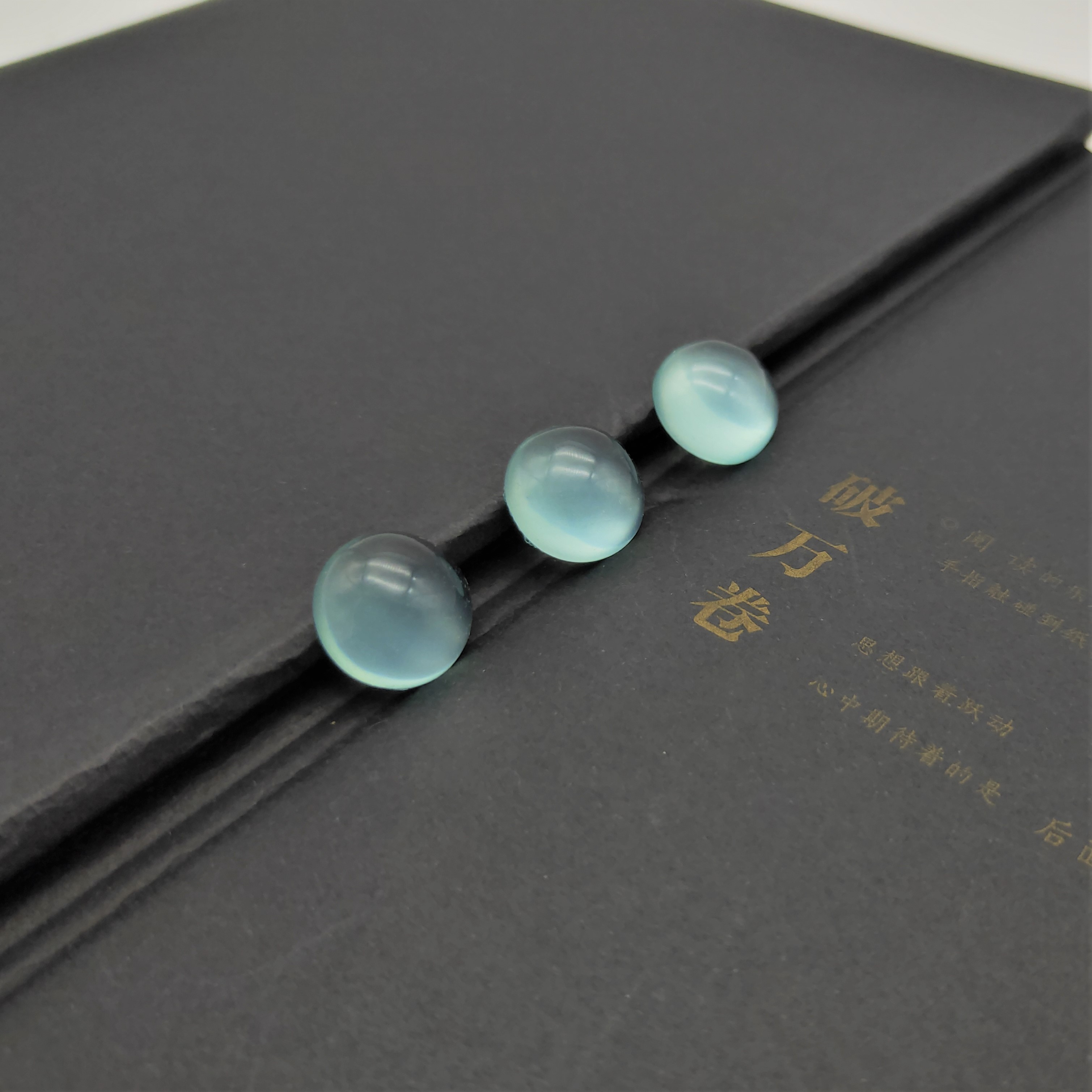 微供热卖仿猫眼树脂光感戒面平底光面圆形16mm手工DIY工艺品配详情图4