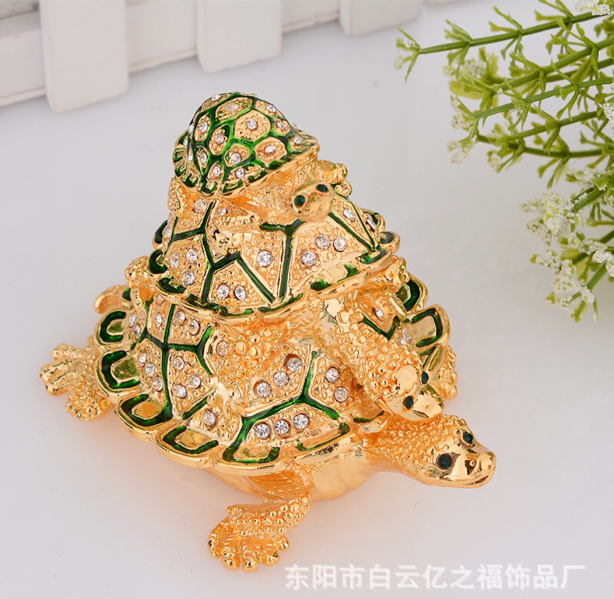 三层乌龟摆件首饰盒金属首饰盒合金首饰盒