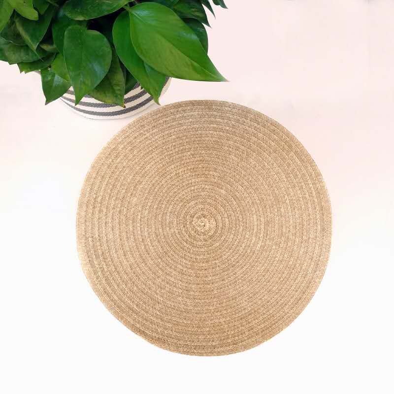 Xuan Ma Japanese Korean Style Round Placemat Tesla Placemat Solid Color Western Placemat Pvc Wear-Resistant Hotel Washable Placemat Item Picture