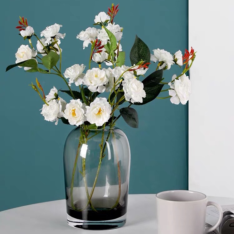 Direct sales and wholesale of Nordic simple transparent glass vases, fresh and clean decorative items for dining tables, bedside tables and bathroom flower arrangements undefined