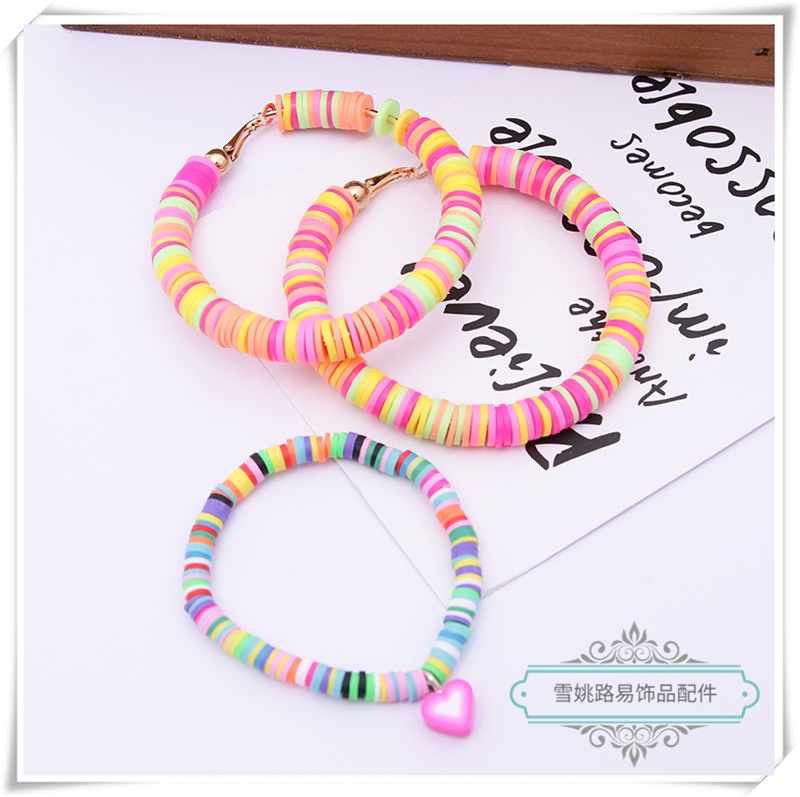 Soft clay tube piece earrings, bracelet thumbnail