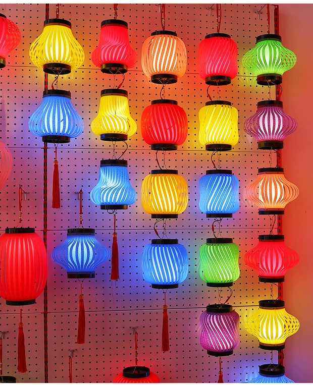New battery-powered hand-held lanterns, string lanterns, colorful decorations, Lantern Festival and Mid-Autumn Festival lanterns, festive lanterns details Picture