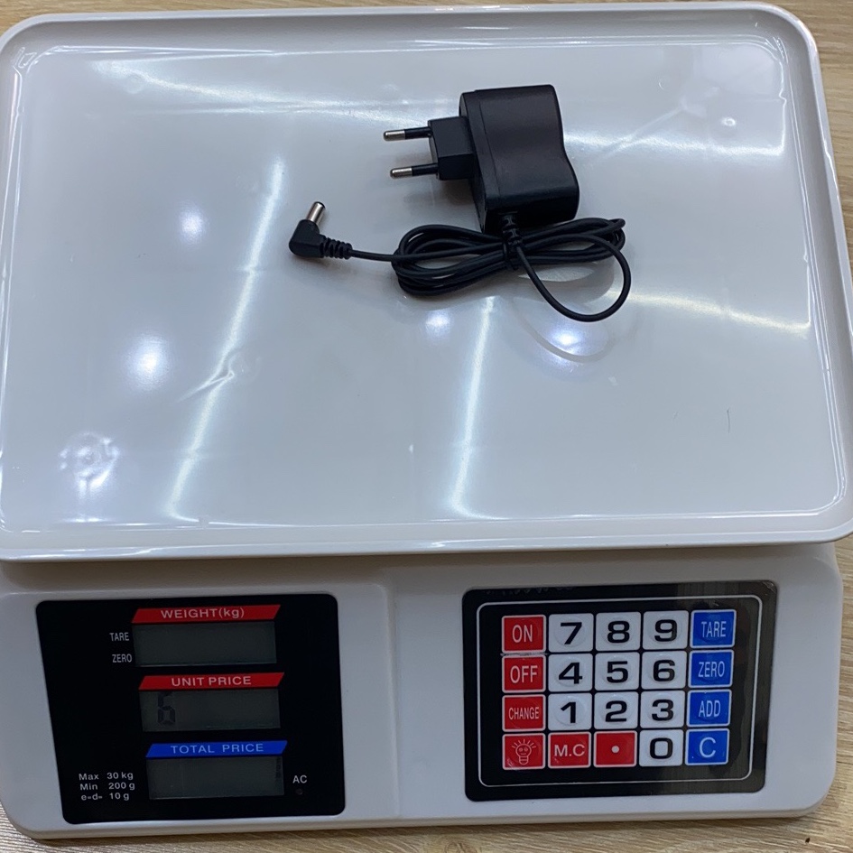 电子计价秤，一箱装5台单个彩盒包装。用途：称水果蔬菜 称各种产品产品图