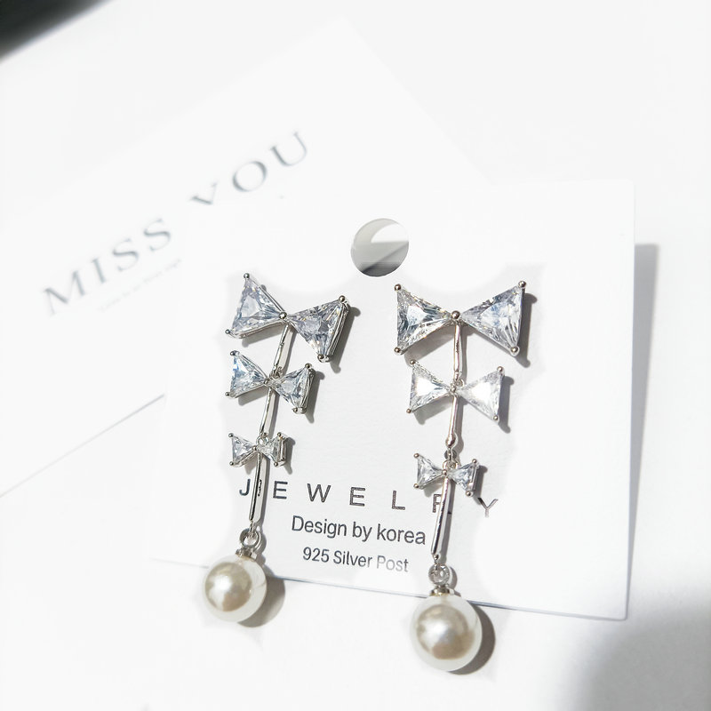 Naruto jewelry pearl earrings female long temperament super fairy web celebrity individual sterling silver needle earrings fashion earrings 2020 new trend thumbnail