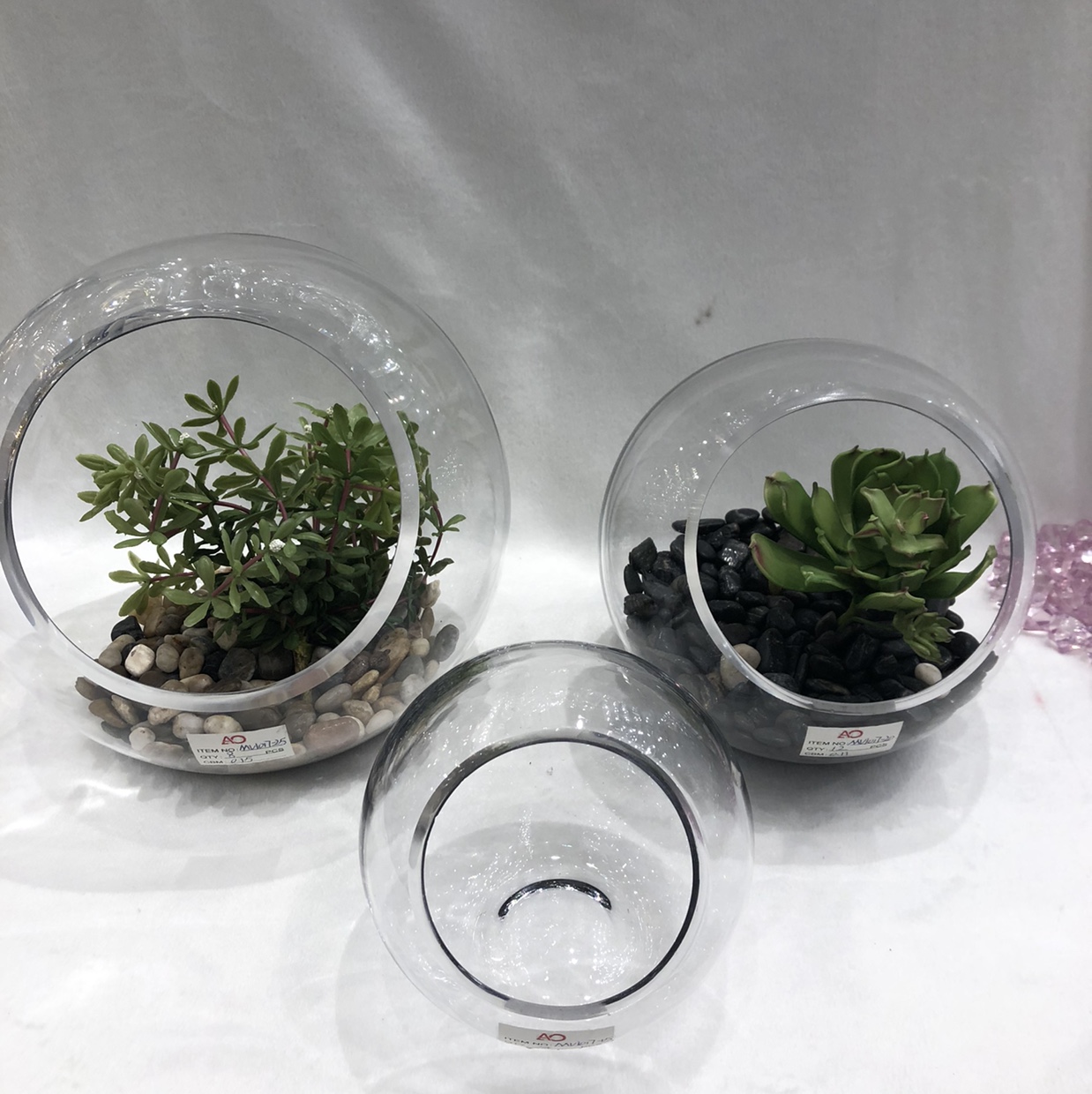 现代水培植物多肉植物透明玻璃花瓶干花花器