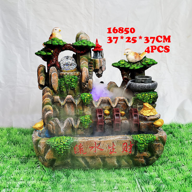18835假山工艺品流水喷泉风水轮树脂摆件创意树脂工艺家居装饰品详情图4