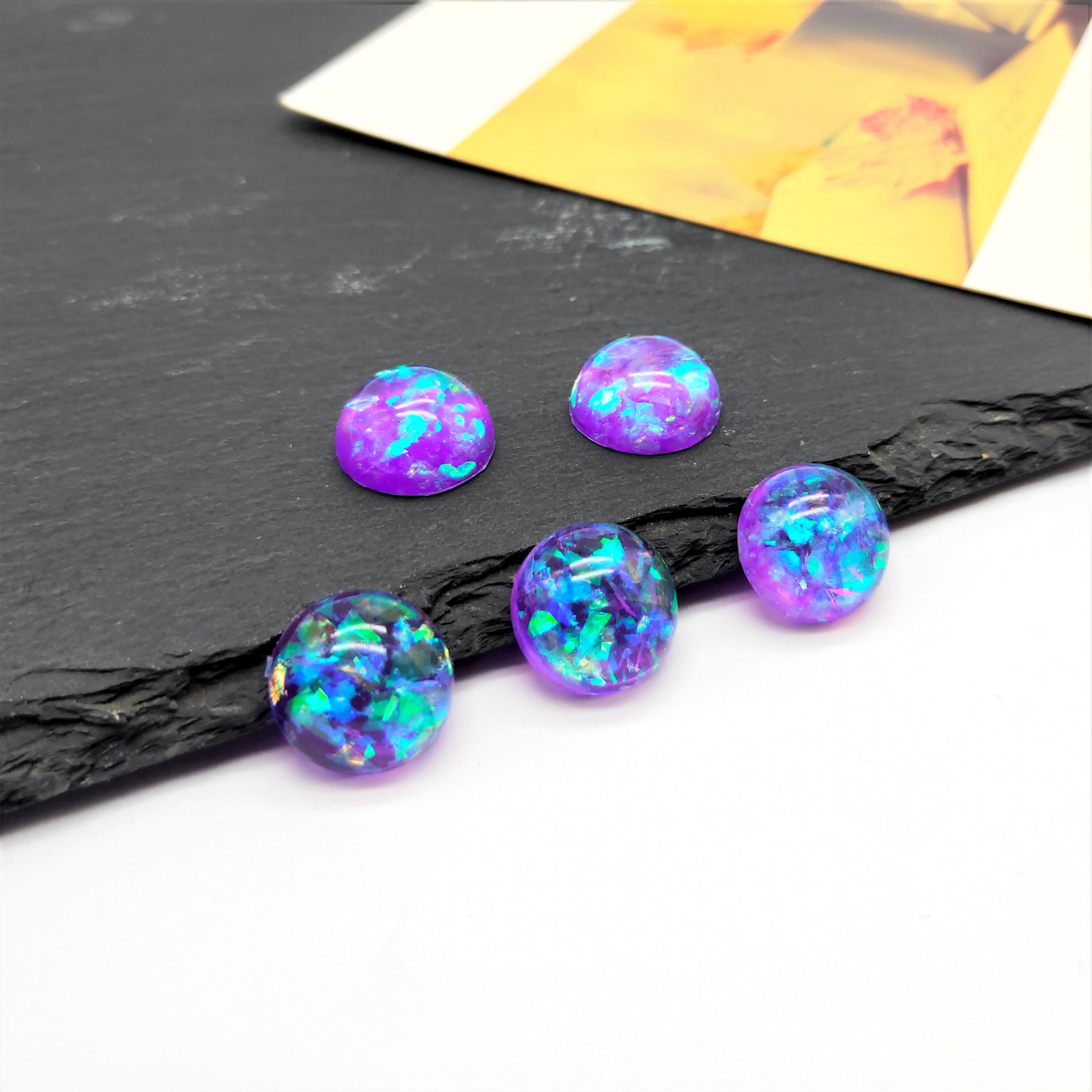 Hot-selling bestseller resin double-color matte finish round 20mm opal imitation handmade DIY craft jewelry accessory undefined