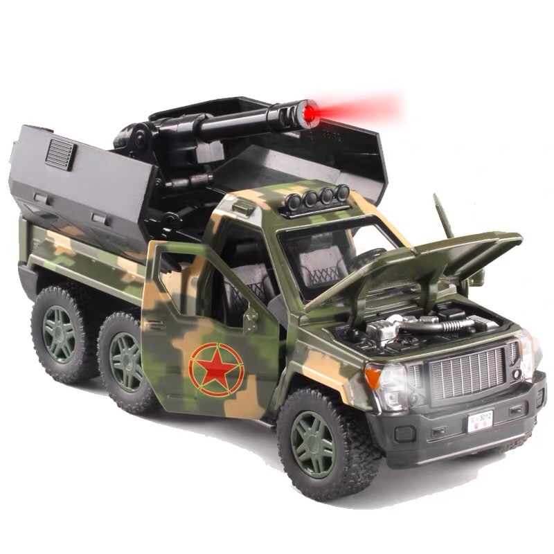 金属仿真合金车装甲车防爆车模型导弹火箭炮军事汽车模型玩具坦克详情图2