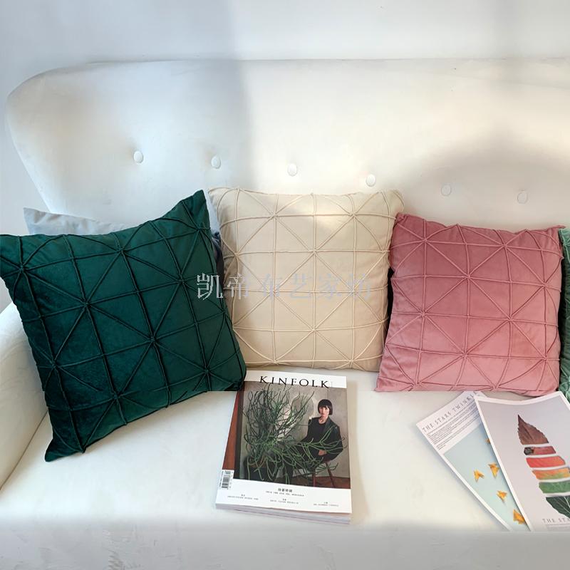 Nordic velvet pillow cover sofa cushion interior living room cushion cover plain color simple cushion cover plain color pillow cover