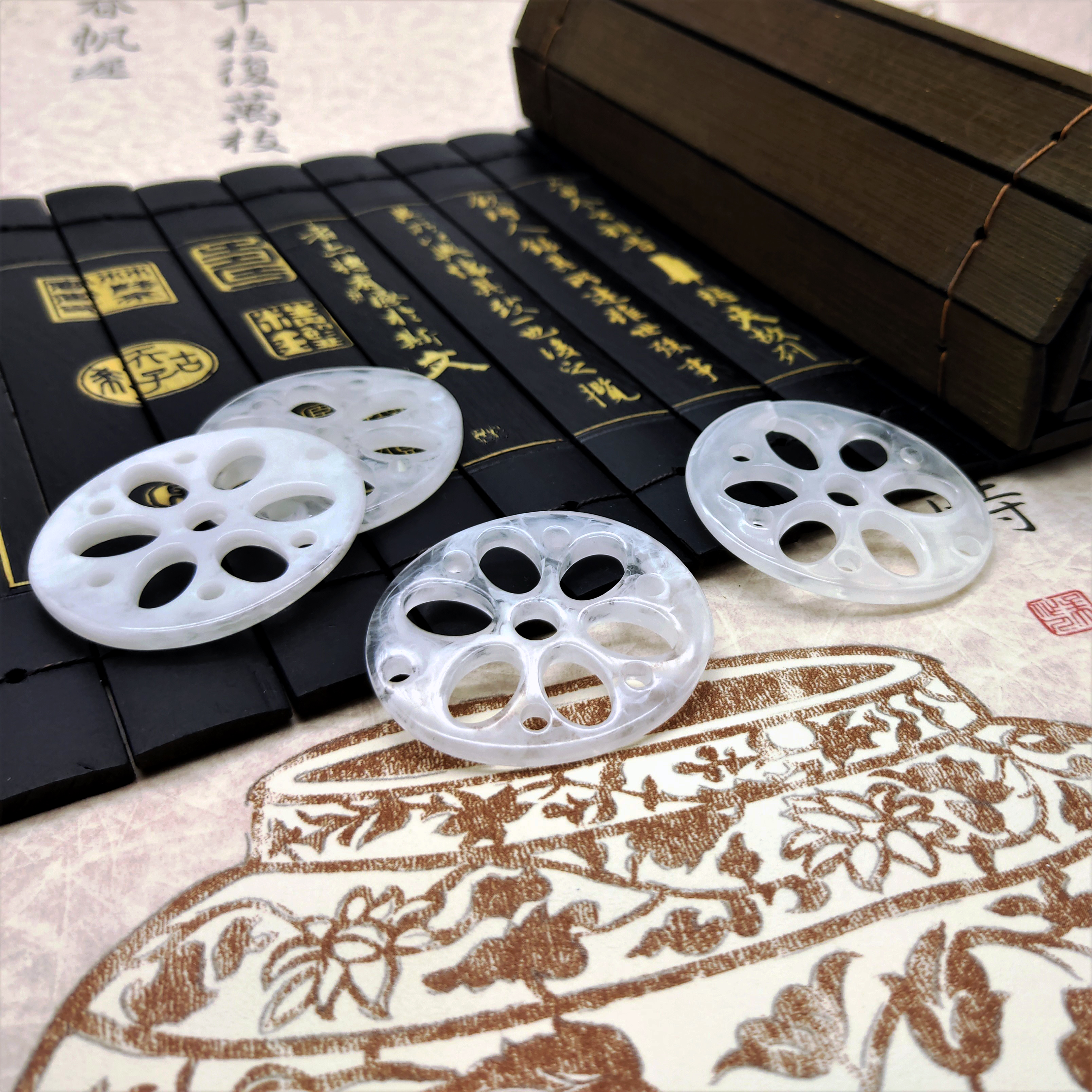 Best-selling resin imitation ivory fruit car pendant accessory, the same style of tassel lotus root slices DIY pendant material as "Chen Qing Ling" detail image 2